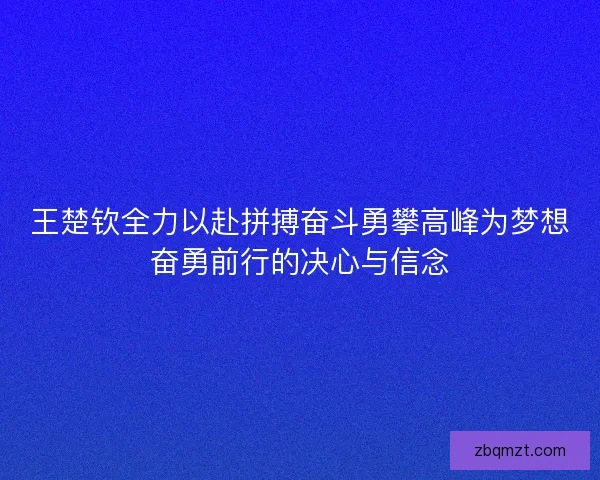 王楚钦全力以赴拼搏奋斗勇攀高峰为梦想奋勇前行的决心与信念